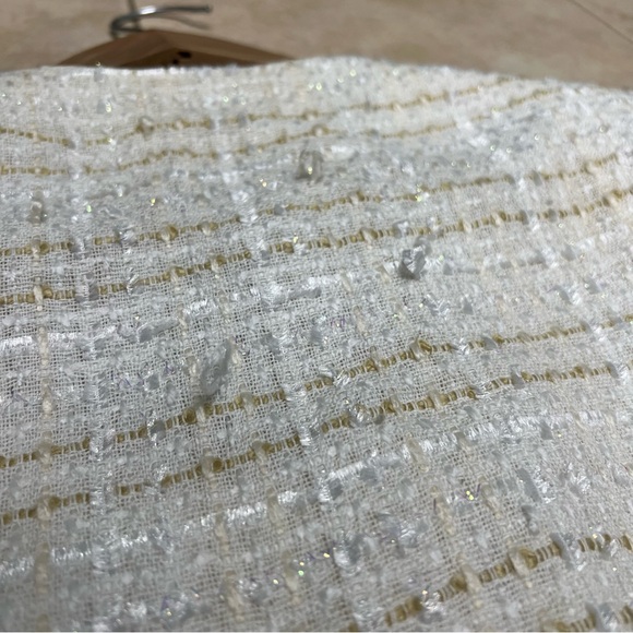 Christian Dior Women’s Blazer Size 12 White And Gold Tweed Jacket Vintage - Picture 10 of 14